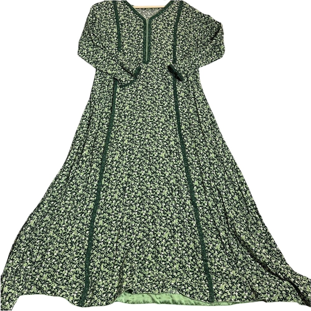 Handmade Prairie Dress Cottagecore Maxi Festival Layer Long Sleeve Coquette